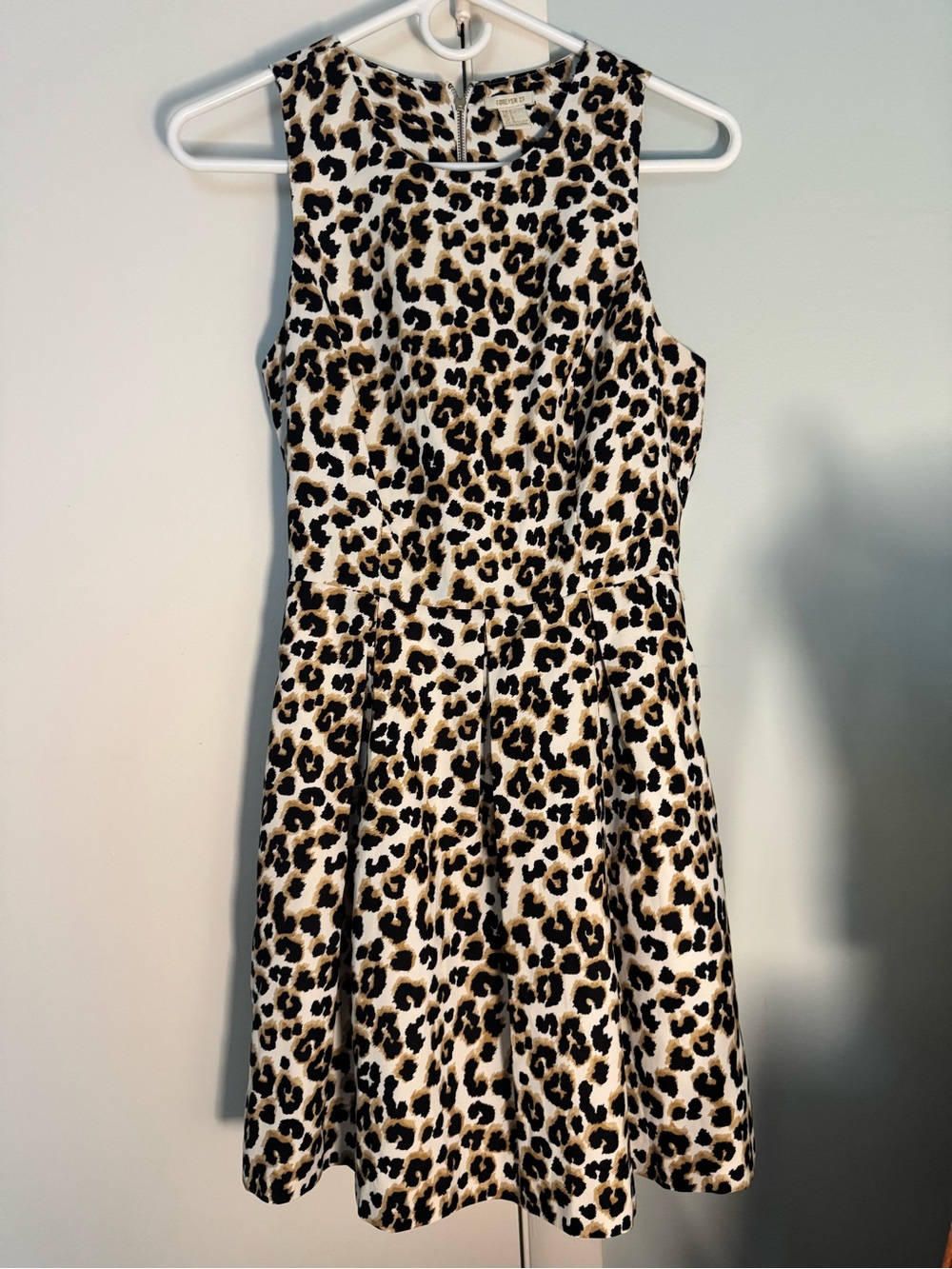 Forever 21 Leopard Print Dress in Black, Tan & Cream